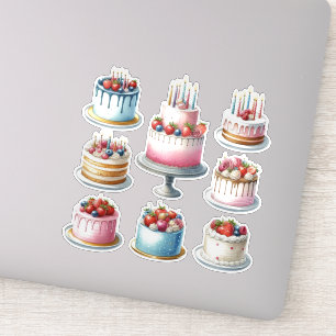 8つの誕生日ケーキ シール