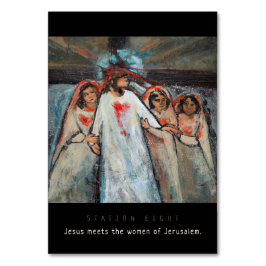 8つ、イエス・キリストを会います女性、祈りの言葉カードに配置して下さい テーブルナンバー