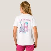 8に滑る、姿スケートで滑る誕生日 Tシャツ (裏面フル)