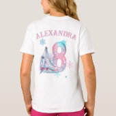 8に滑る、姿スケートで滑る誕生日 Tシャツ (裏面)