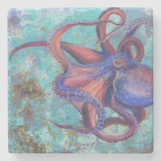 8の美しい-タコのコースター ストーンコースター (正面)