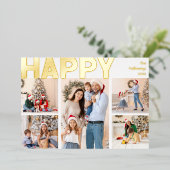 8はっきりした写モダン真の幸せ金ゴールド 箔シーズンカード (立ち正面)