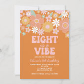 8はバイブグルービーレトロフローラ8th誕生日 招待状 (正面)