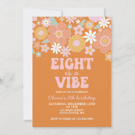 8はバイブグルービーレトロフローラ8th誕生日 招待状