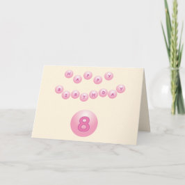 8はピンク素晴らしの誕生日ボール年齢8 カード