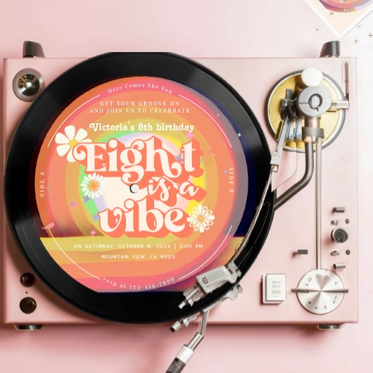 8はヴィービーグルービーレトロビニール8番目のグルービー 招待状