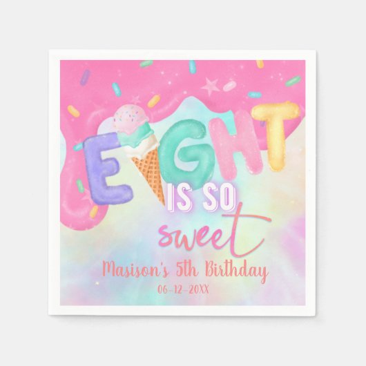 8は非常に甘いピンクのつや消しナプキンス スタンダードカクテルナプキン (正面)