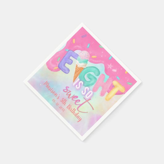 8は非常に甘いピンクのつや消しナプキンス スタンダードカクテルナプキン (角)