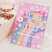 8はVibe Groovy Hippie Rainbow 8誕生日 招待状