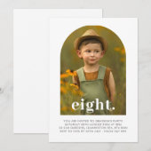 8アーチ型フォト誕生日招待状 招待状 (正面/裏面)