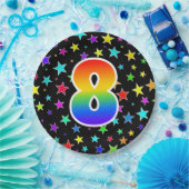 8イベント: はっきりした、おもしろい、レインボーカラフル8 ペーパープレート (パーティー)