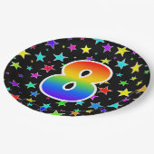 8イベント: はっきりした、おもしろい、レインボーカラフル8 ペーパープレート (アングル)