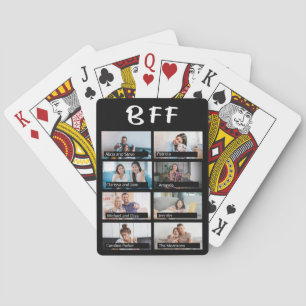 8カスタム枚のフォトグリッドコラージュの友だちBFFスクリプト トランプ