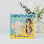 8カスタムth誕生日ゾウ甘いフォトカード カード (スタンド正面)