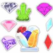 8カラフル個の結晶宝石(宝石設計者)宝石 シール (正面)