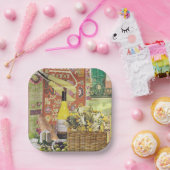 8サラダまたは前菜紙プレートとワイン ペーパープレート (パーティー)