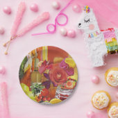 8サラダサイズの紙プレート（オレンジと黄色） ペーパープレート (パーティー)