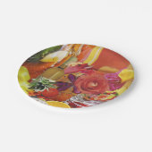 8サラダサイズの紙プレート（オレンジと黄色） ペーパープレート (アングル)