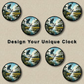 8スタイルでカスタマイズ可能な黄色の冠を持つヘロン ラウンド壁時計