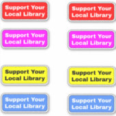 [8ステッカラフルカー]ローカルライブラリをサポート シール (正面)