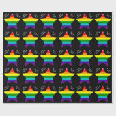 8ストライプ人LGBTプライド国旗の星LGBTQクリスマスWr ラッピングペーパー (フラット)