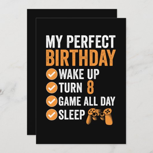 8ターン8マイパーフェクト誕生日ゲーム 招待状 (正面/裏面)