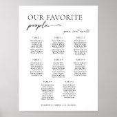 8テーブモダンルのウェルカムシーティングチャート ポスター (正面)