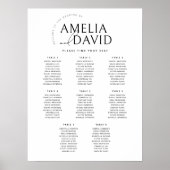 8テーブモダンルのウェルカムシーティングチャート ポスター (正面)