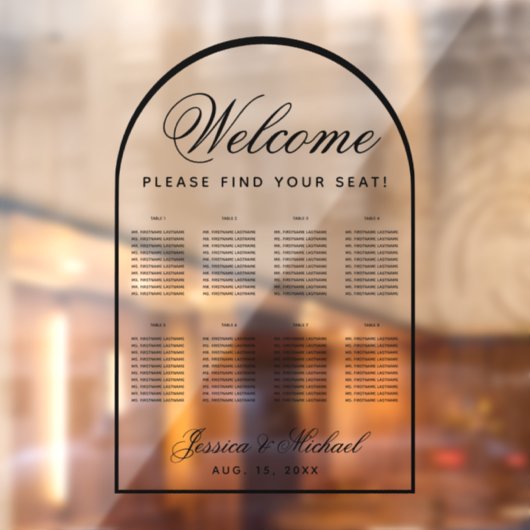 8テーブルアーチ透明結婚シート表 ウィンドウサイン (シート2)