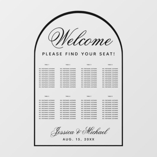 8テーブルアーチ透明結婚シート表 ウィンドウサイン (シート)