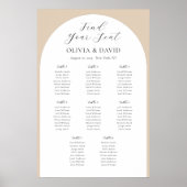 8テーブルベージュアーチあなたの座席表を見つける ポスター (正面)