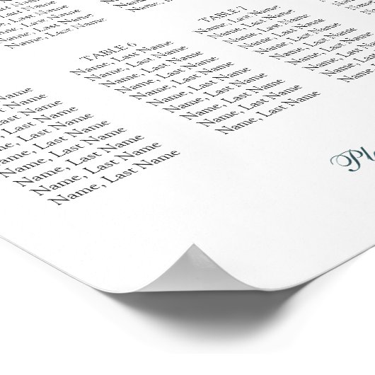 8テーブル座席表ポスター記号 ポスター (角)