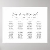 8テーブル私たちお気に入りのの人の座席図プラン ポスター (正面)