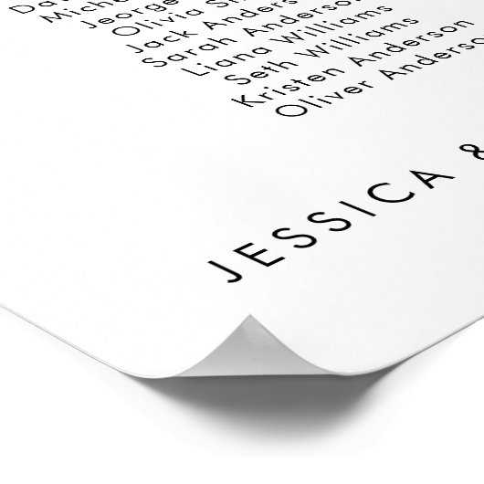 8テーブル私たちお気に入りのの人の座席図プラン ポスター (角)