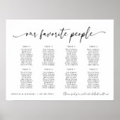 8テーブル私たちお気に入りのの人の座席図プラン ポスター (正面)