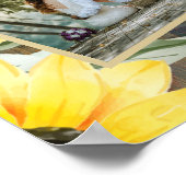 8テーブル素朴木製ひまわり写真製座席 ポスター (角)