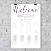 8テーブル結婚のシーティングチャート薄紫紫 ポスター