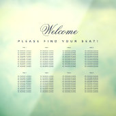 8テーブル透明ネイビーブルースクリプトのシーティングチャート ウィンドウサイン (シート3)