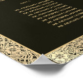 8テーブル黒金ゴールドエレガントヴィンテージ座席表 ポスター (角)