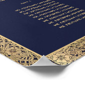 8テーブルNavy Blueヴィンテージ金ゴールドバラシーティングチャート ポスター (角)