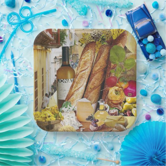 8ディナーサイズの紙プレートとワインとチーズ ペーパープレート (パーティー)