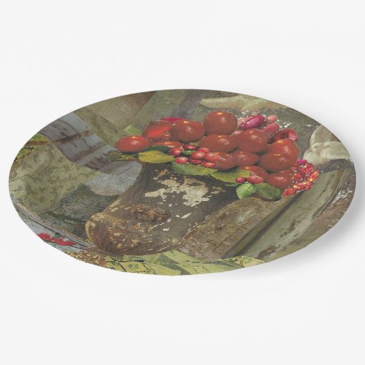 8ディナーサイズの紙プレートとApple Topiary ペーパープレート (アングル)