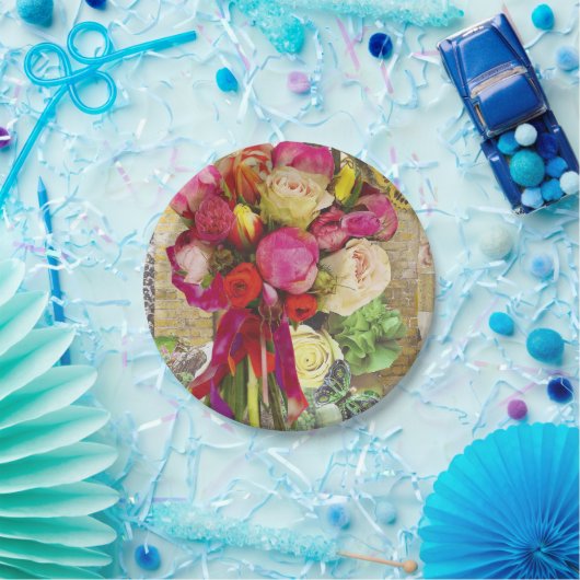 8デザートまたはサラダ紙プレートとフローラ ペーパープレート (パーティー)