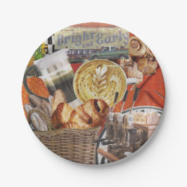 8デザートサイズ紙プレートとコーヒーテーマ ペーパープレート