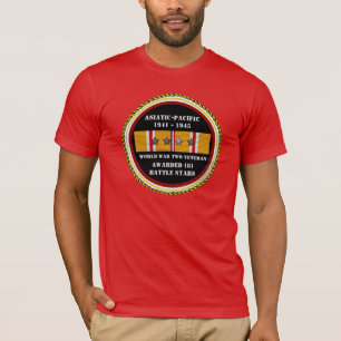 8バトルスターズウィアジアティックパシフィック退役軍人 Tシャツ