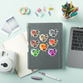 8バラレインボー様々な色ビクトリアンスタイル シール (iPadカバー)