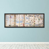 8パネルカタロニア・アトラスby Abraham Cresques (1375) キャンバスプリント (インサイチュ (ウッドフロア))