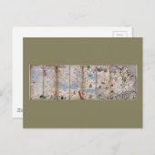 8パネルカタロニア・アトラスby Abraham Cresques (1375) ポストカード (正面/裏面)