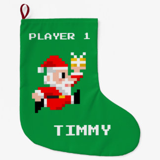 8パーソナライズされたビットサンタクロースクリスマスストッキング ラージクリスマスストッキング