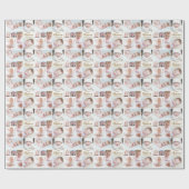 8パーソナライズされたフォトカスタムグリーティングと色 ラッピングペーパー (フラット)